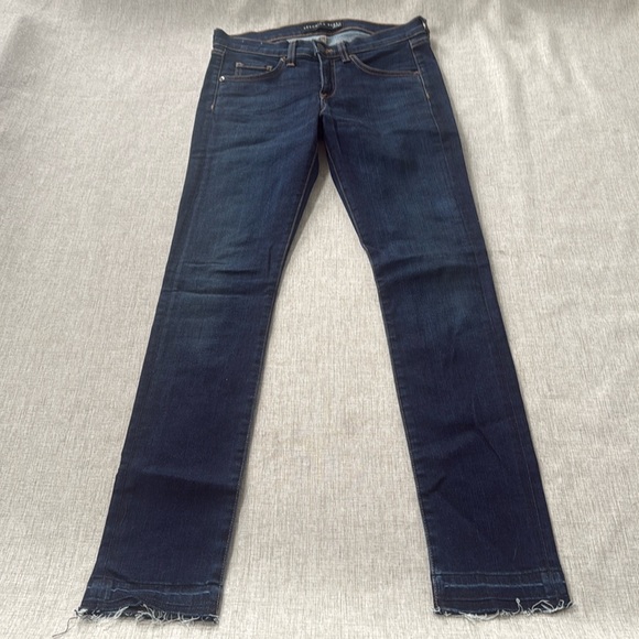 Veronica Beard Denim - Veronica Beard Brooke Skinny Mid Rise Denim Jean Size 28 Dark Wash raw‎ hem